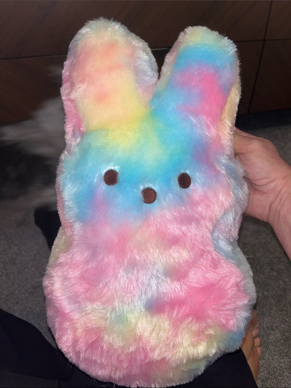 Pastel Rainbow Plush Bunny Toy - Multi-Color Cute Companion